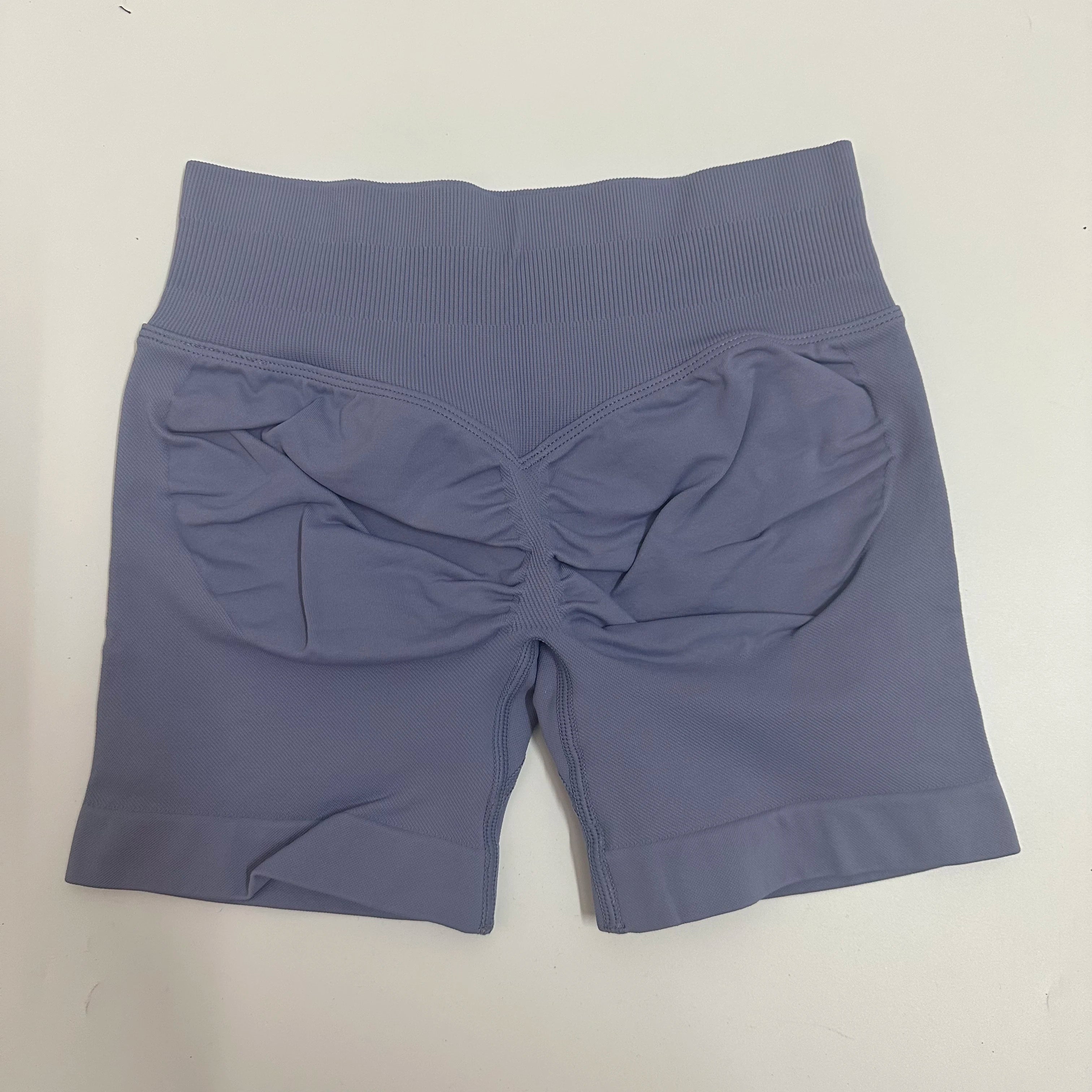 No Logo Shorts Low Ribbed Band Yoga Shorts Seamless Scrunch Bum Workout Gym Shorts Booty Stretch Running Shorts Fitness Clothes