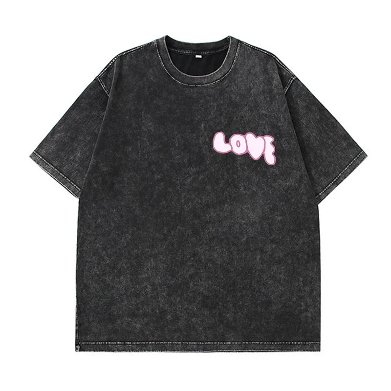 Cotton Washed T-shirt for Women New Attitude Fashion Leopard Prints Tops Loose O-Neck Oversized Short Sleeve Y2k Female Clothes
