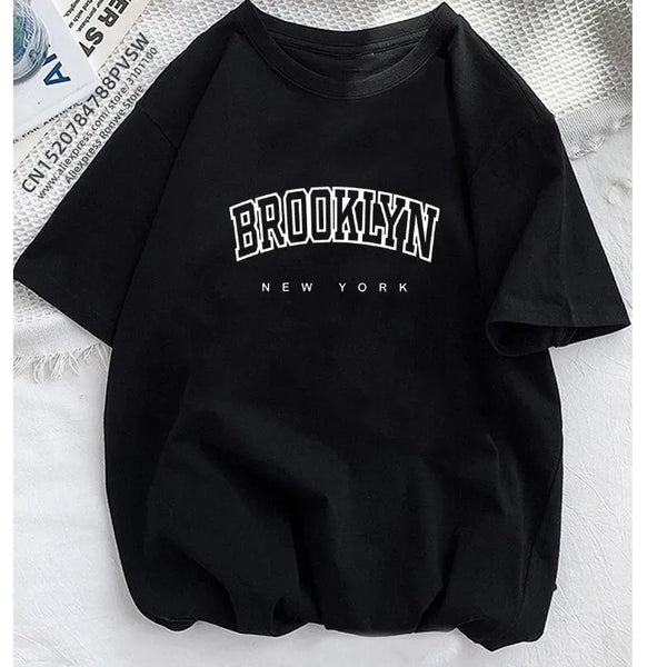 Women Brooklyn Letter Print T Shirt