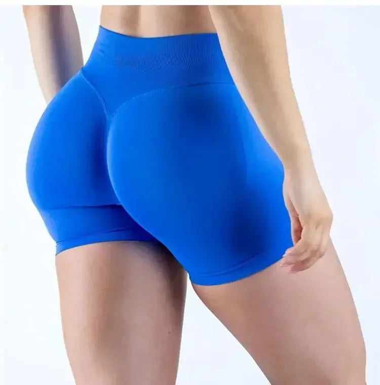 Summer High Waisted Yoga Shorts Women  Fashionable and Sexy Running Fitness Pants Solid Color High Elastic Yoga Leggings