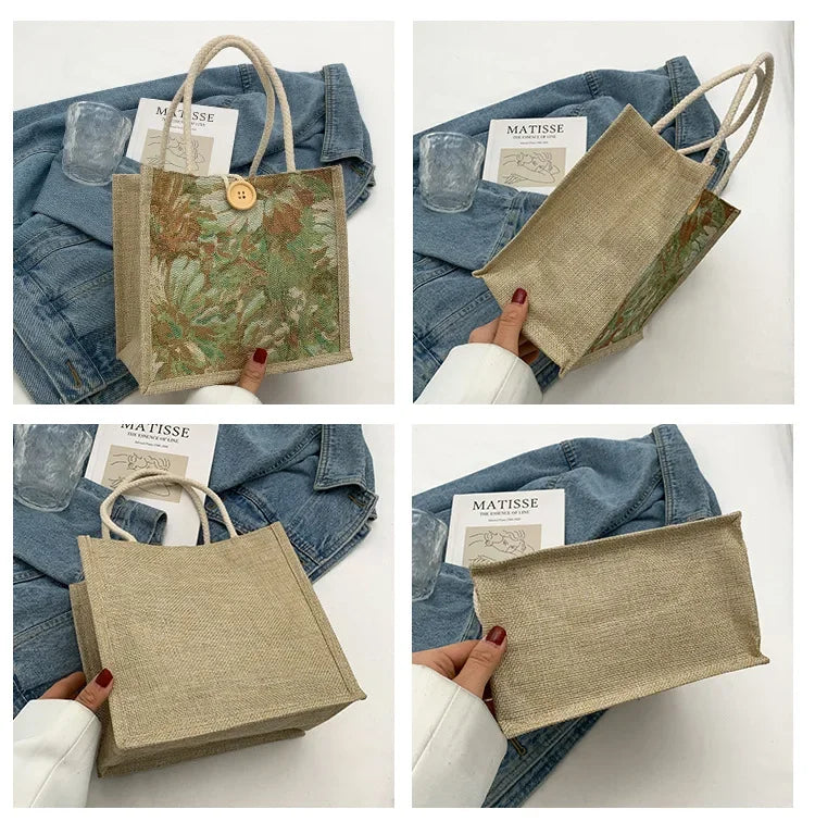 Portable Hand Bag Linen Bag Women Ins Style Students Handbags Fashion Ladies Top-handle Bags Designer Luxury Сумка Женская Bolsa