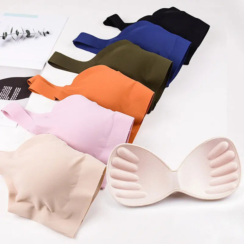 Summer Women's Sports Bra Gym Seamless Ice Silk Bra Removable Chest Pad Bralette No Steel Ring Breathable Yoga Run Underwear