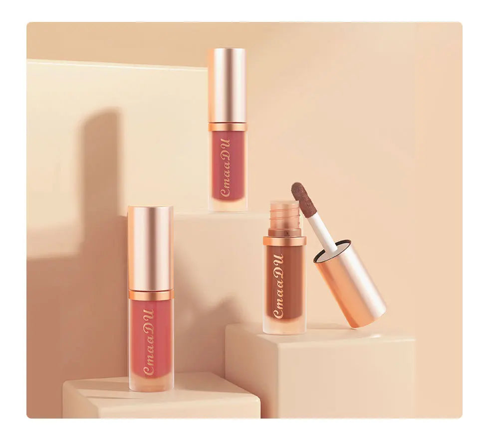 1pcs Waterproof Matte Velvet Lip Glaze Moisturizing Long Lasting Non-stick Cup Not Easy To Fade Lip Gloss Lipstick Makeup