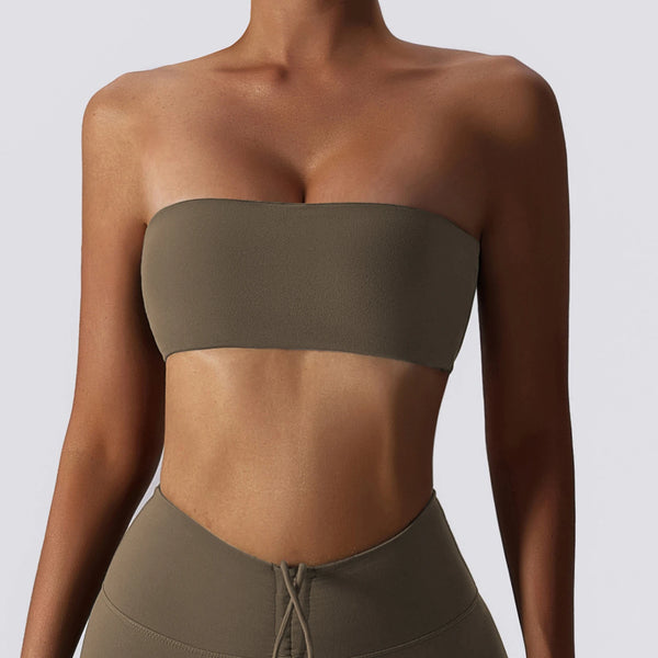 Strapless  Sports Bra Gym Top Women Quick-Drying Yoga Clothes Women Tube Top Fitness Chest Wrap Underwear Workout Bra Female