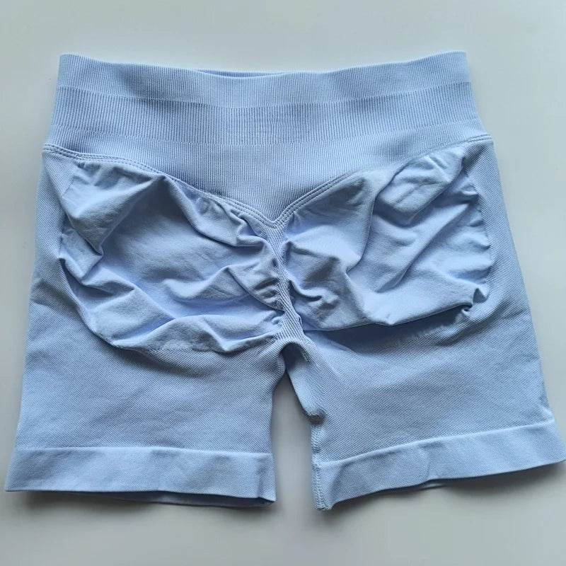 No Logo Shorts Low Ribbed Band Yoga Shorts Seamless Scrunch Bum Workout Gym Shorts Booty Stretch Running Shorts Fitness Clothes