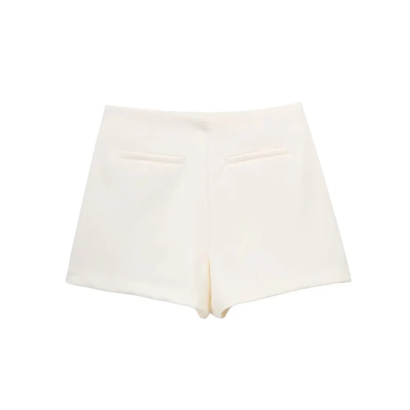 TRAF 2024 Black Mini Skirt Shorts Woman Fashion Asymmetric Skort For Women High Waist Short Skirts Woman Summer Casual Shorts