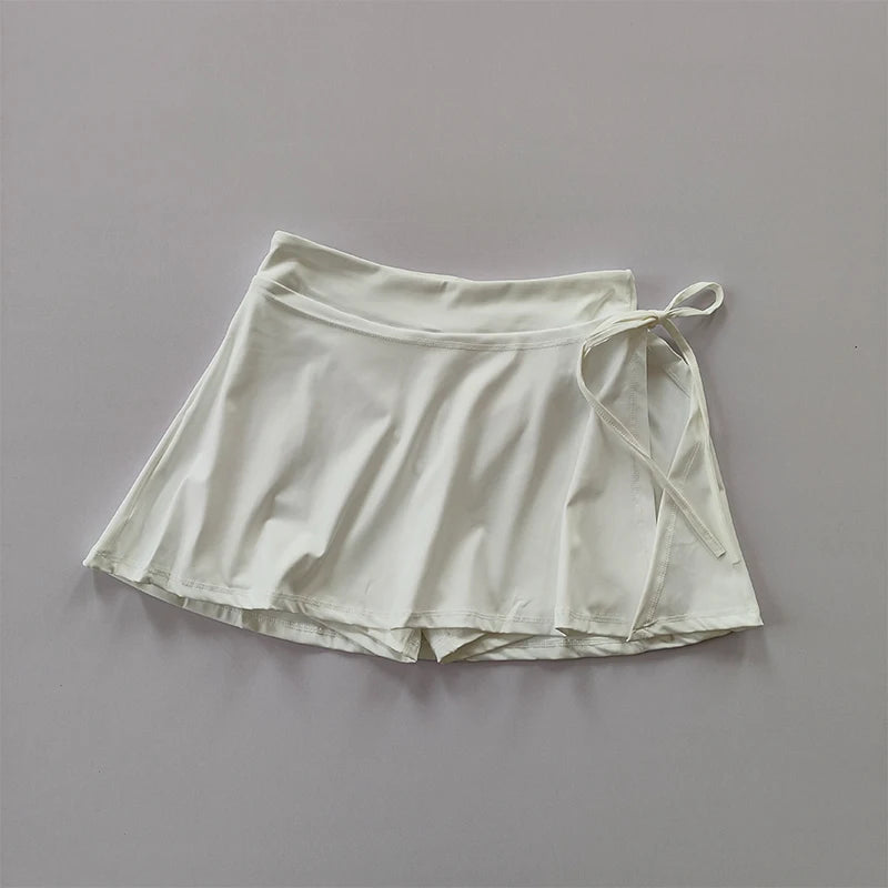 Sports Yoga Skirt Badminton Tennis Skirt Pants Half-body Quick Drying Pocket Skirt Side Split Strap Skirt Pants For Outwear