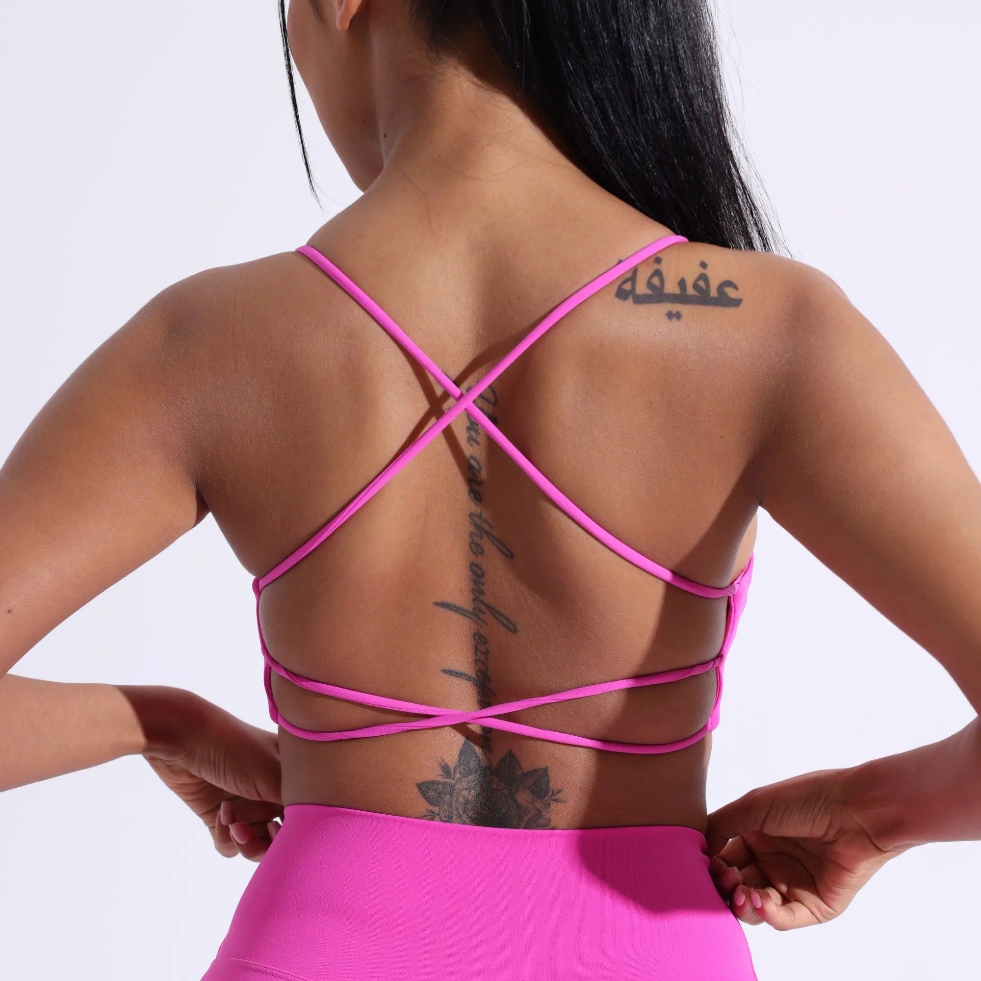 Solid Color Gym Yoga Underwear Women Cross Back Straps Fitness Bra High Strength Tight Sport Top Comprehensive  With Chest Pad
