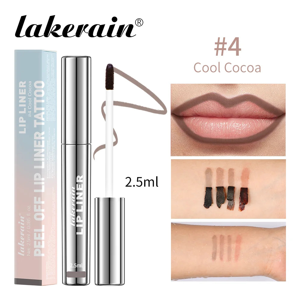 4Color Peel Off Lip Liner Tattoo Waterproof Long Lasting Matte Non-Stick Fading Lip Tint Sexy Red Contour Lips Make Up Cosmetics