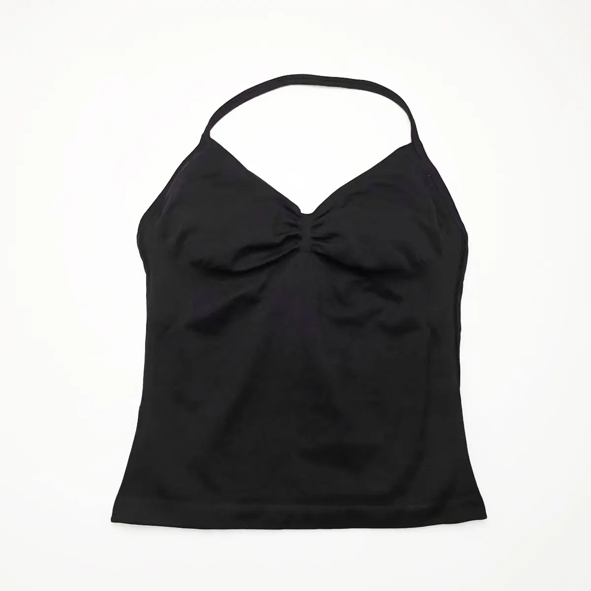 NCLAGEN Longline Strappy Top Sports Women's Yoga Vest With Built In Bra Fitness Top Gym Beautiful Back Running Workout Halter