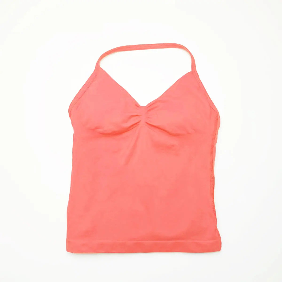 NCLAGEN Longline Strappy Top Sports Women's Yoga Vest With Built In Bra Fitness Top Gym Beautiful Back Running Workout Halter