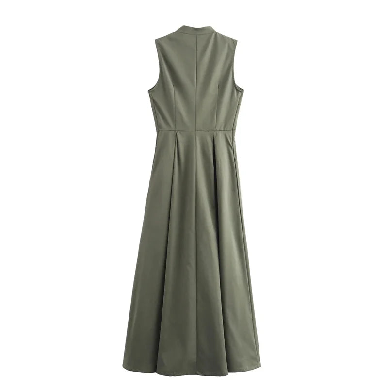 TRAF Zipper Long Dress