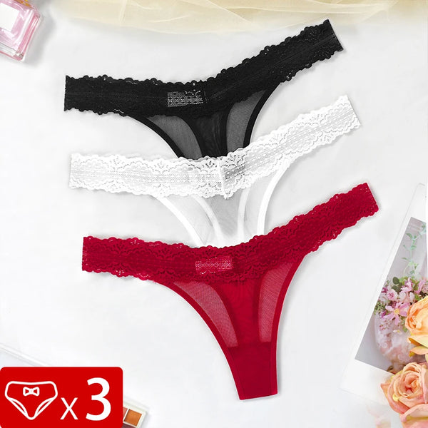 3pcs/Set Sexy Women G-string Underwear Multi Color Female Thongs Breathable Floral Panties Lady Underpants Intimate Lingerie