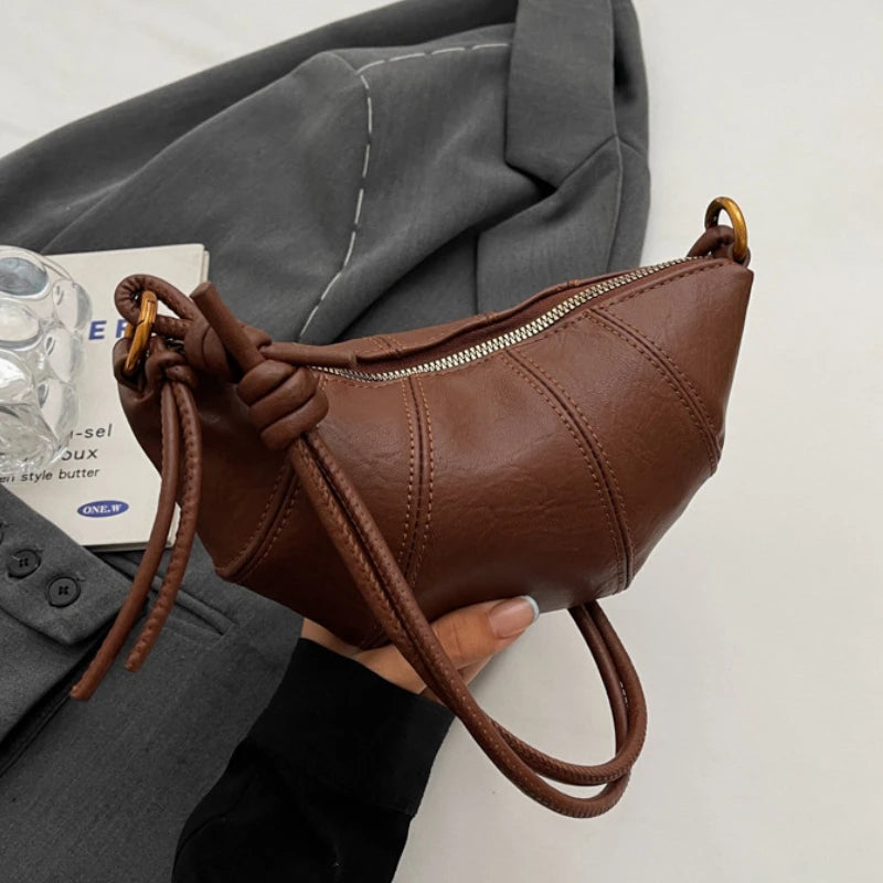 Velvet Material Zipper 2025 High Quality Shoulder Bag Solid Color Simple Fashionable Crossbody Bag Soft Western Style Handbag