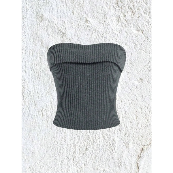 Sexy Rib-knit Tube Top Women Summer 2024 Y2K Clothes Grunge Punk Solid Strapless Sleeveless Slim Fit Crop Tank Top Streetwear