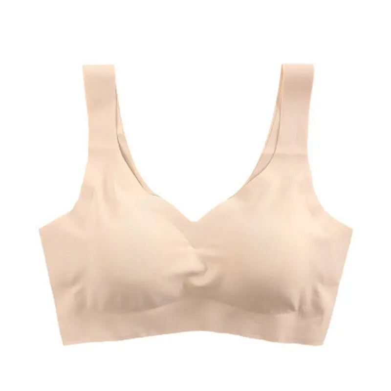 Summer Women's Sports Bra Gym Seamless Ice Silk Bra Removable Chest Pad Bralette No Steel Ring Breathable Yoga Run Underwear