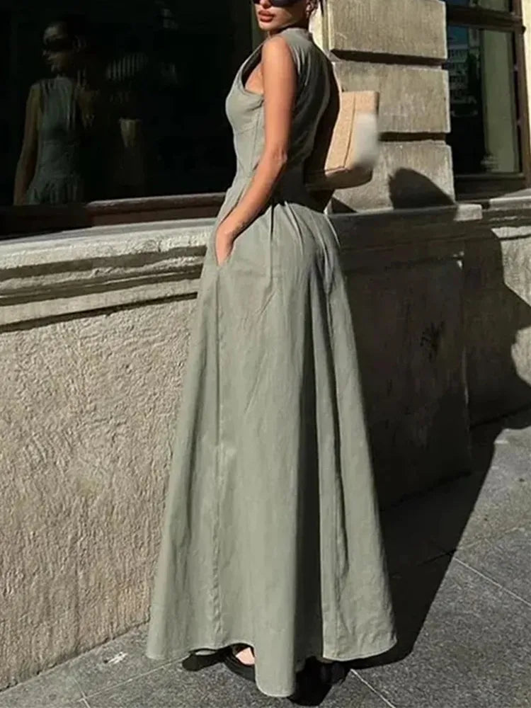 TRAF Zipper Long Dress