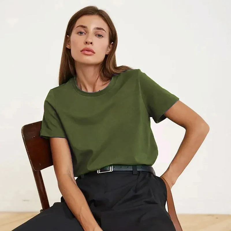 3XL 4XL 100% Cotton Women's T shirt ,Oversized Casual Solid Tees,Short Sleeve Summer Top,Plain Streetwear Quality Basic Clothing