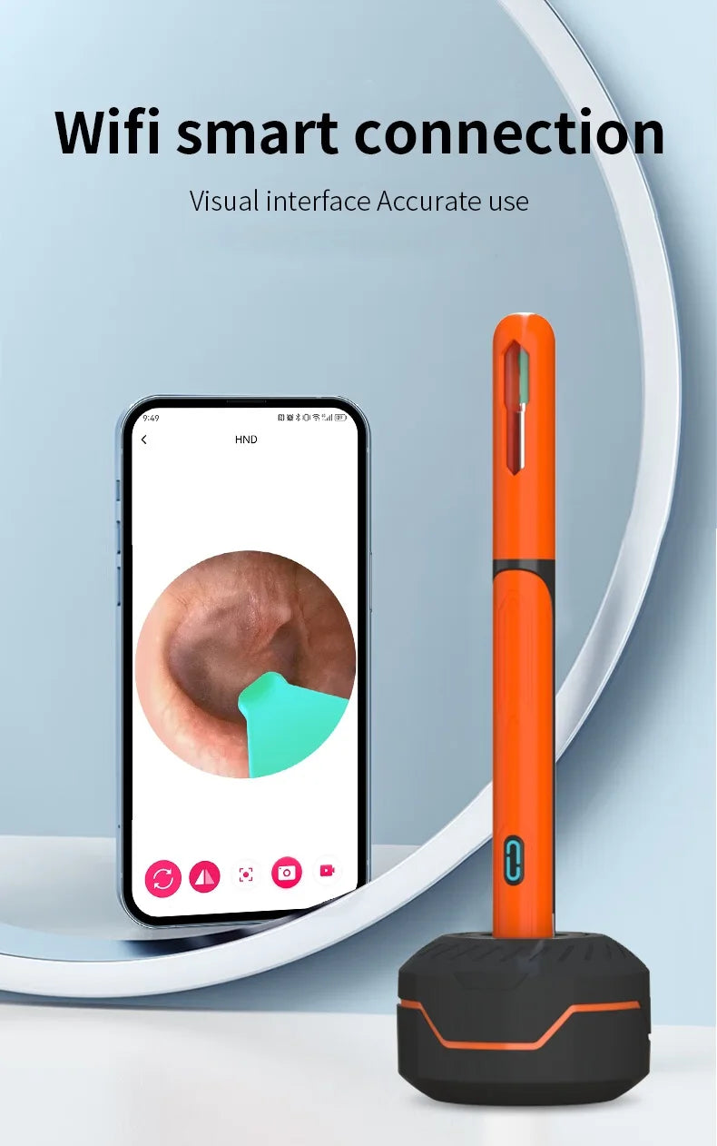 Ear Cleaner with Camera Set HD Ear Sticks Otoscope USB C Charging Endoscope Wax Removal Tool Earpick Ear Cleaning Set NK3 Pro