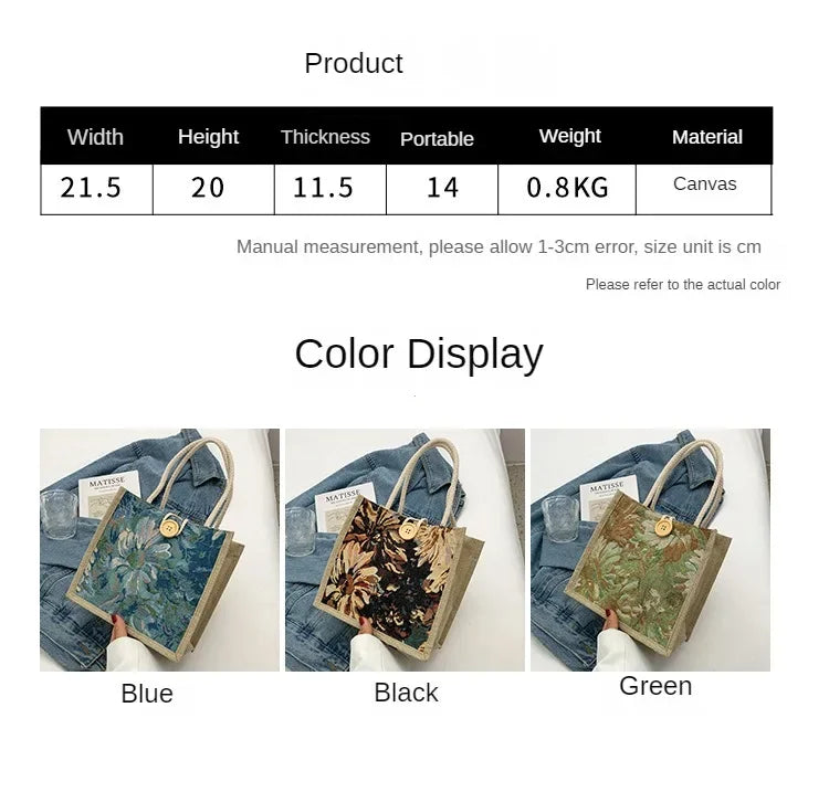 Portable Hand Bag Linen Bag Women Ins Style Students Handbags Fashion Ladies Top-handle Bags Designer Luxury Сумка Женская Bolsa