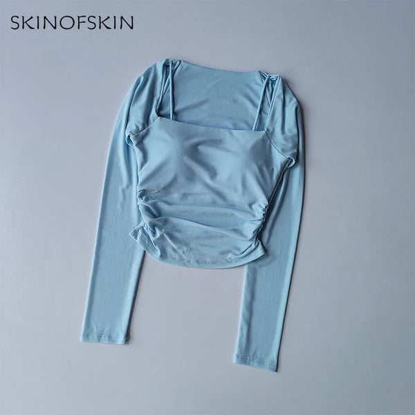 Yoga Clothes Women Sports Tops Fixed Chest Pads Mesh Splicing Slimming Long Sleeves Fashionable Running Training Fitness Clothes