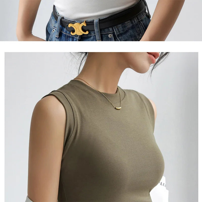 Camisole Vest for Women  Round Neck Colourful Basic Sleeveless Undershirt Tops Tees with Coverage for Side Cleavage