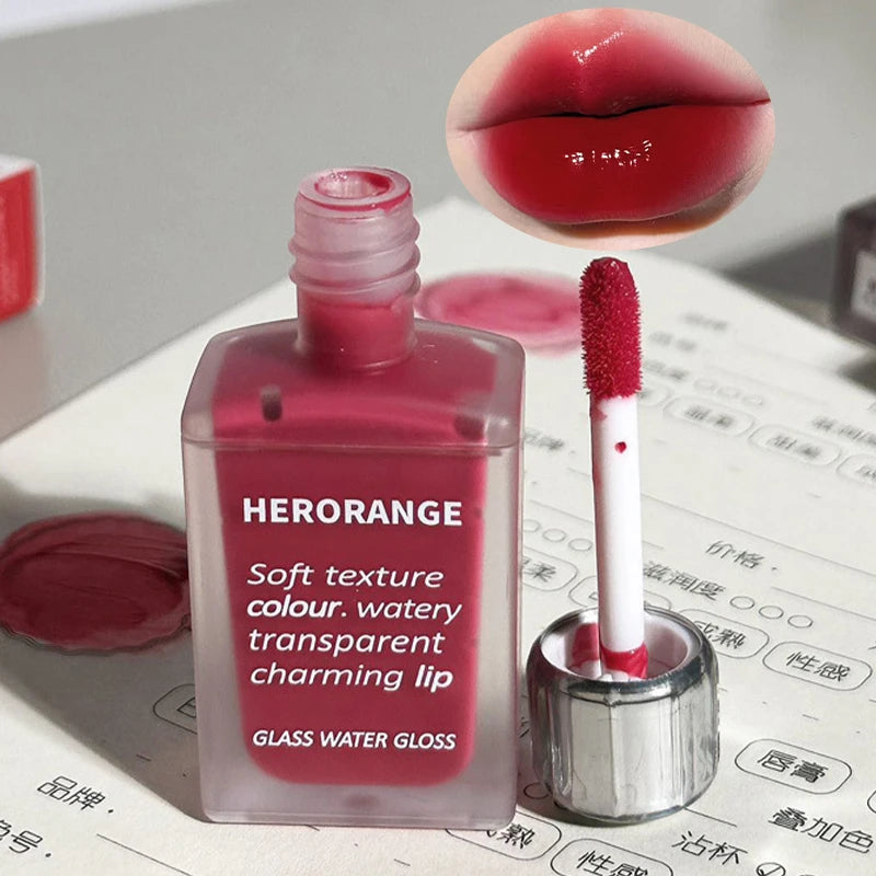 Punk Juice Red Lip Gloss Black Mirror Water Light Lip Glaze Jelly Glass Lip Oil Waterproof Lipstick Nude Clear Tint Makeup