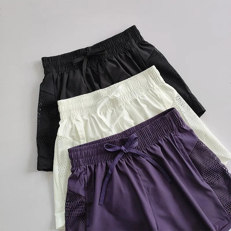 Women's Yoga Shorts High Waist Sport Fitness 2 in 1 Workout Shorts Running Pants Sports Shorts Casual Gym Quick Drying Shorts