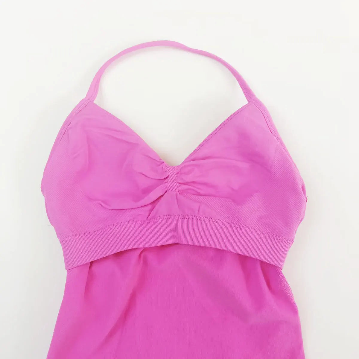 NCLAGEN Longline Strappy Top Sports Women's Yoga Vest With Built In Bra Fitness Top Gym Beautiful Back Running Workout Halter
