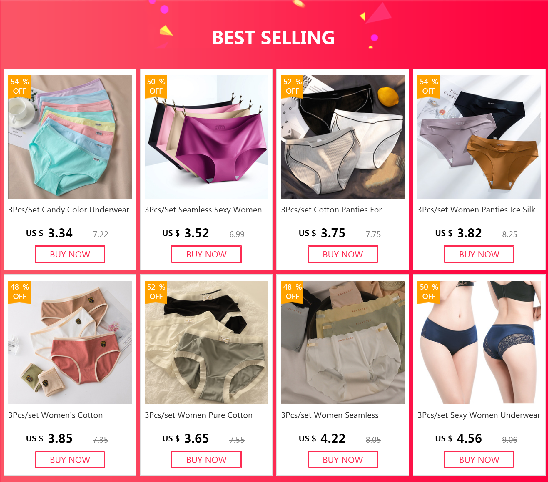 3Pcs/Set Candy Color Underwear Womens Comfortable High-quality Cotton Panties Mid-waist Breathable Underpanties Plus Size Briefs