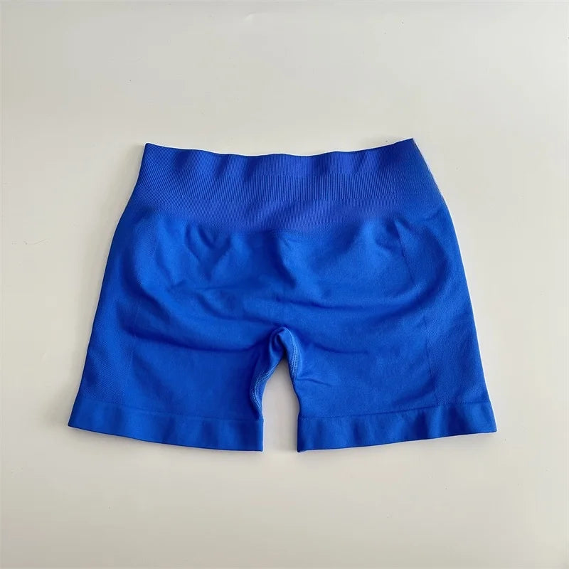 No Logo Shorts Low Ribbed Band Yoga Shorts Seamless Scrunch Bum Workout Gym Shorts Booty Stretch Running Shorts Fitness Clothes