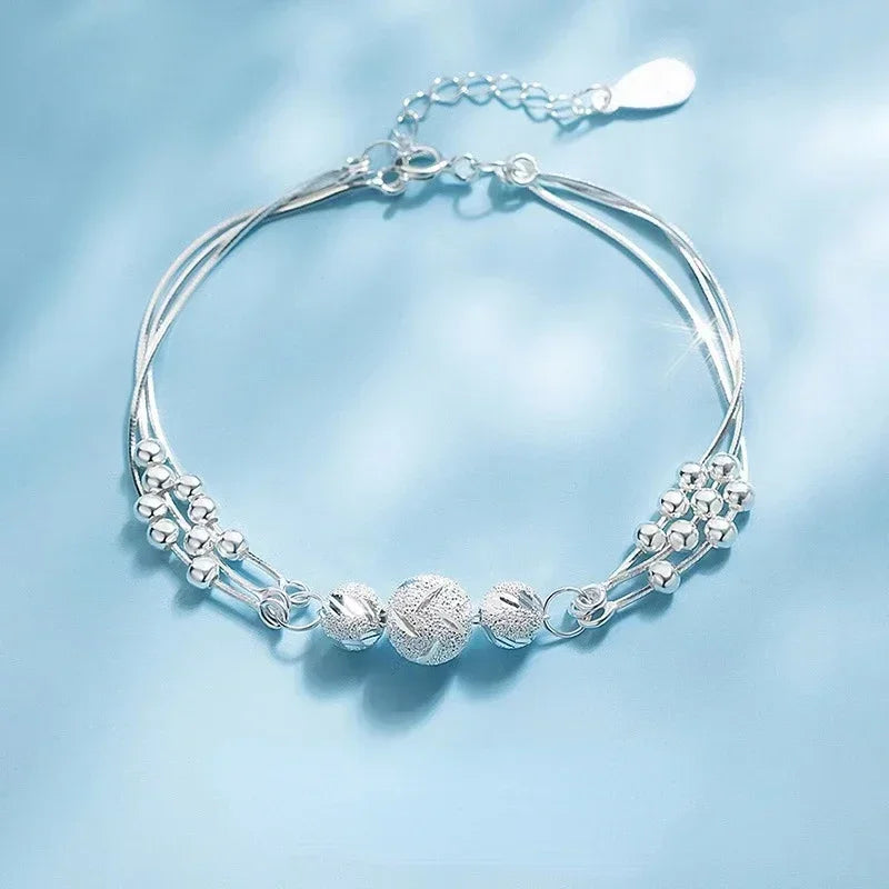 Niche Design Star Chain Tassel Bracelet for Women Fantasy Blue Crystal Beads Elastic Rope Bracelet Best Friend Jewelry Gifts