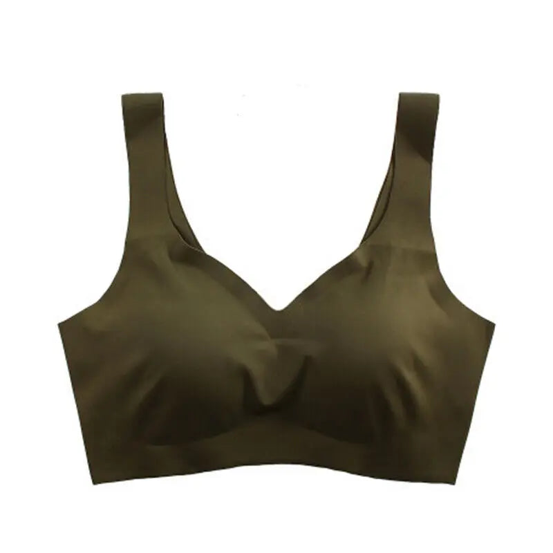 Summer Women's Sports Bra Gym Seamless Ice Silk Bra Removable Chest Pad Bralette No Steel Ring Breathable Yoga Run Underwear