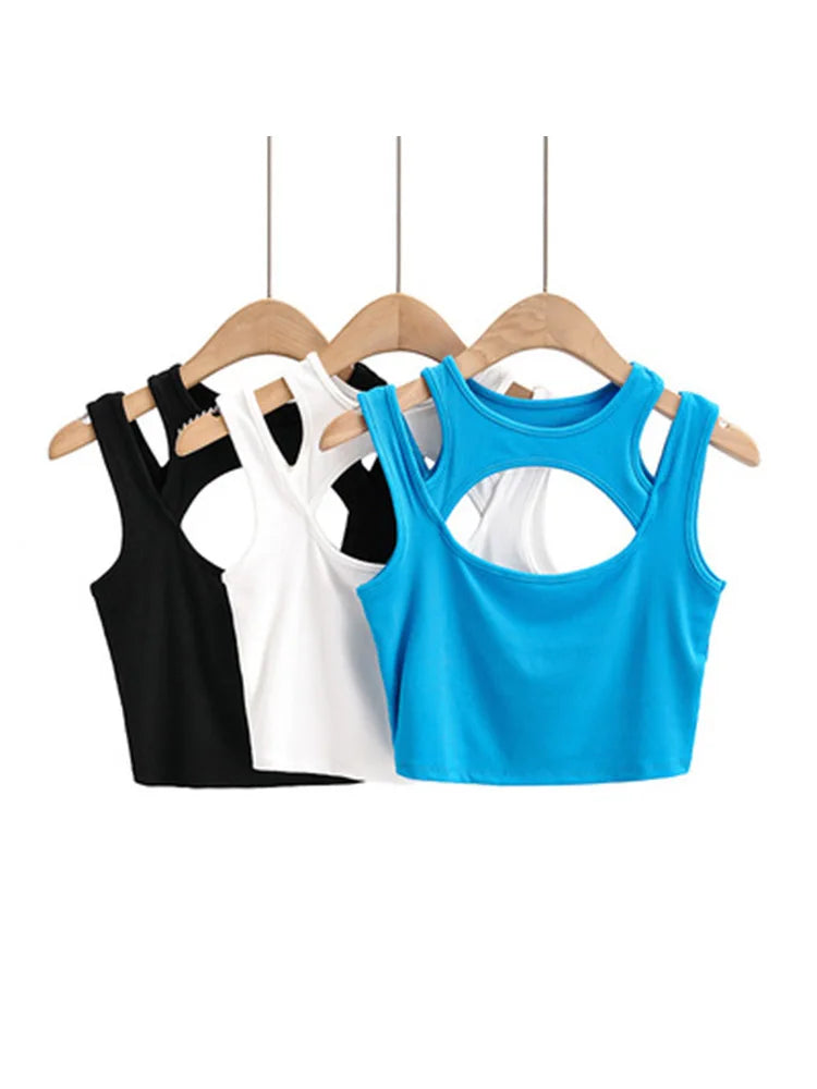 2024 Summer NEW Arrival Women Solid Color Sexy Causal 2 Piece Croped-Tops Tanks For Ladies
