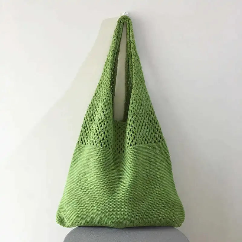 Designer Knitted Handbags Female Large Capacity Totes Women's Pack Summer Beach Bag Big Purses Casual Hollow Woven Shoulder Bags