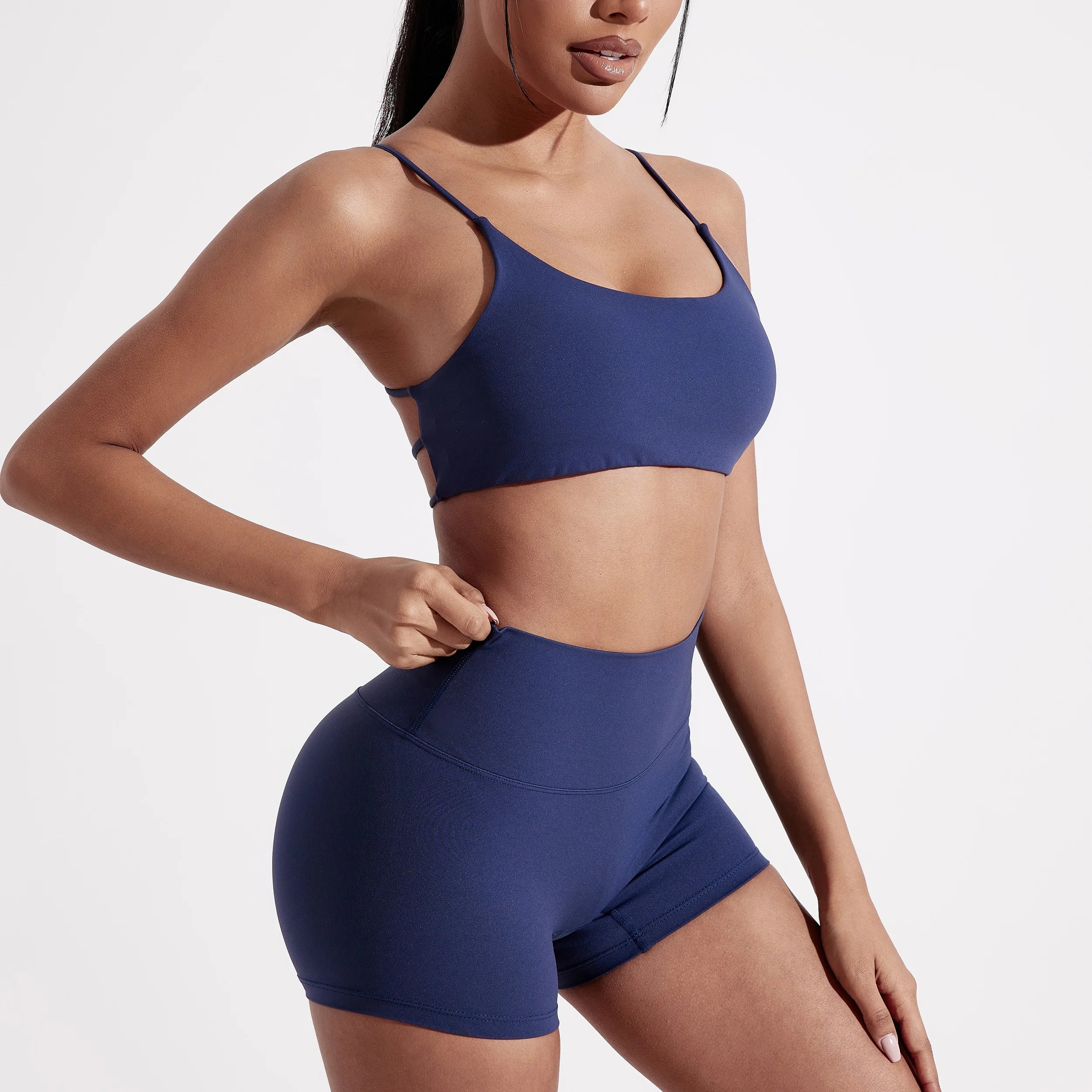 Solid Color Gym Yoga Underwear Women Cross Back Straps Fitness Bra High Strength Tight Sport Top Comprehensive  With Chest Pad