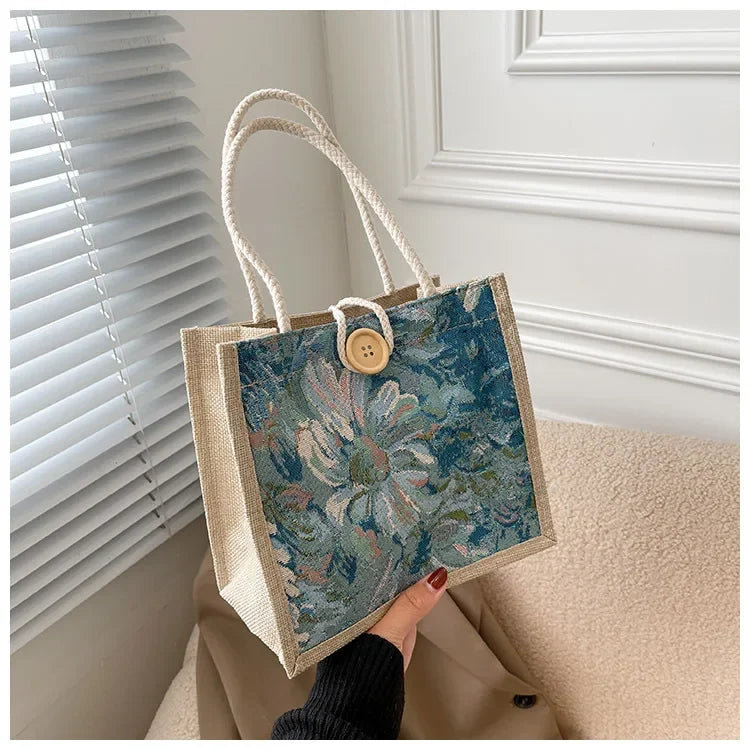 Portable Hand Bag Linen Bag Women Ins Style Students Handbags Fashion Ladies Top-handle Bags Designer Luxury Сумка Женская Bolsa