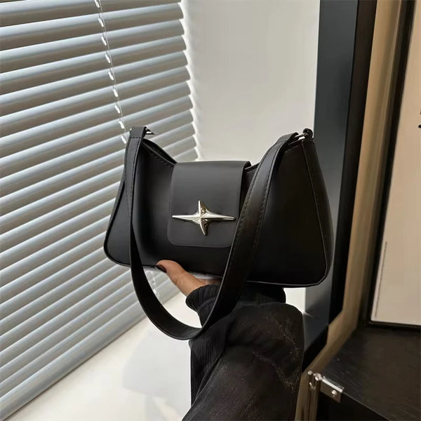 2025 Classic Y2K Small Purse Luxury Brand Female Handbags Vintage PU Leather Shoulder Bags for Women Daily Ladies Underarm Bag