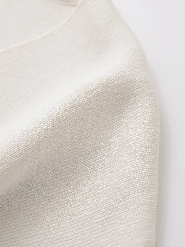 2024 European and American style autumn new women's fashion simple style casual plain needle short sleeve V neck knitted top