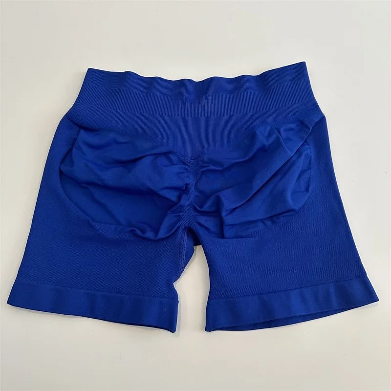 No Logo Shorts Low Ribbed Band Yoga Shorts Seamless Scrunch Bum Workout Gym Shorts Booty Stretch Running Shorts Fitness Clothes