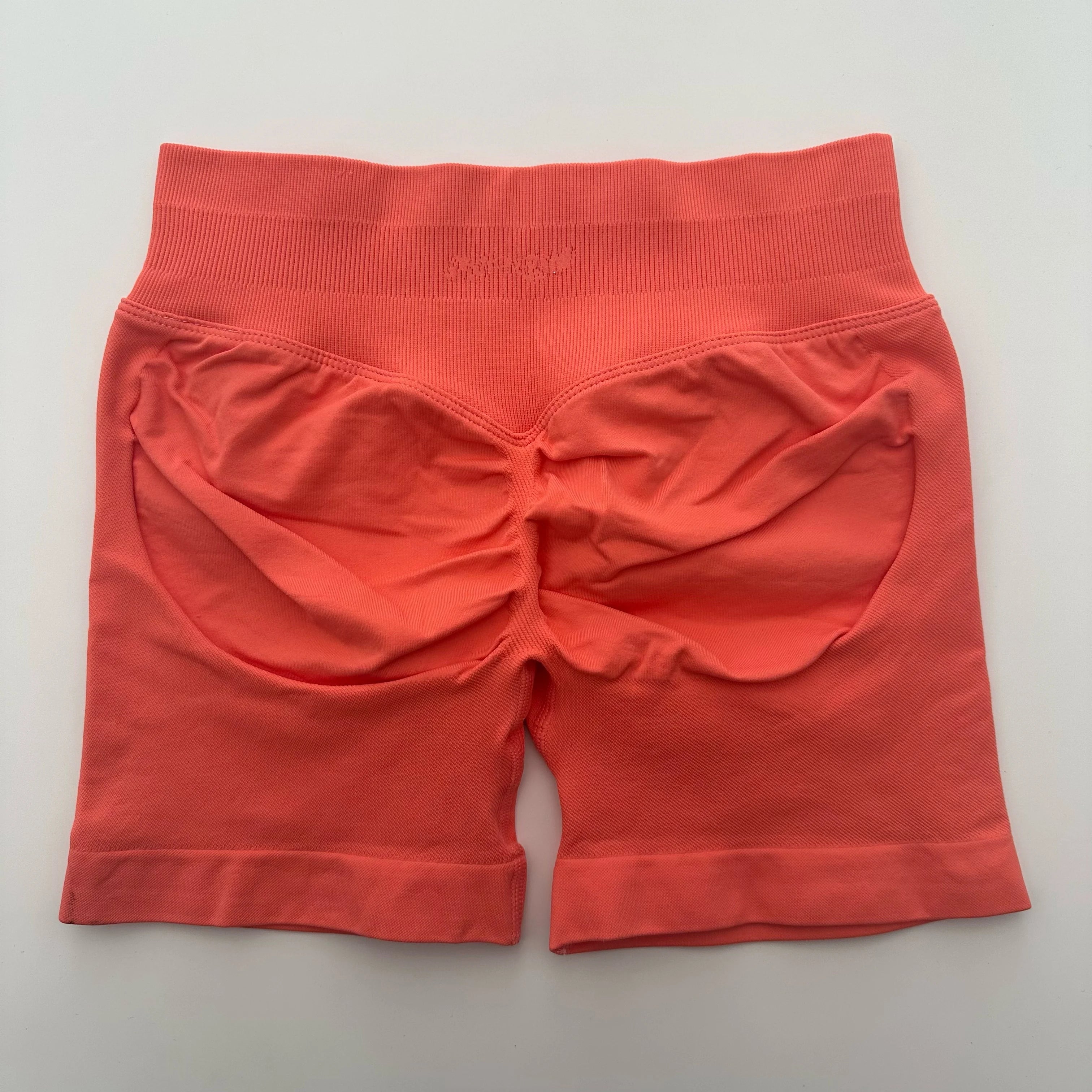 No Logo Shorts Low Ribbed Band Yoga Shorts Seamless Scrunch Bum Workout Gym Shorts Booty Stretch Running Shorts Fitness Clothes