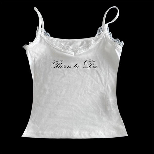 Gothic Grunge Punk Hip Hop Rock Streetwear Casual Sexy Crop Top Y2K Retro Harajuku Emo Girl Aesthetic Fashion Lace Camisole Tops