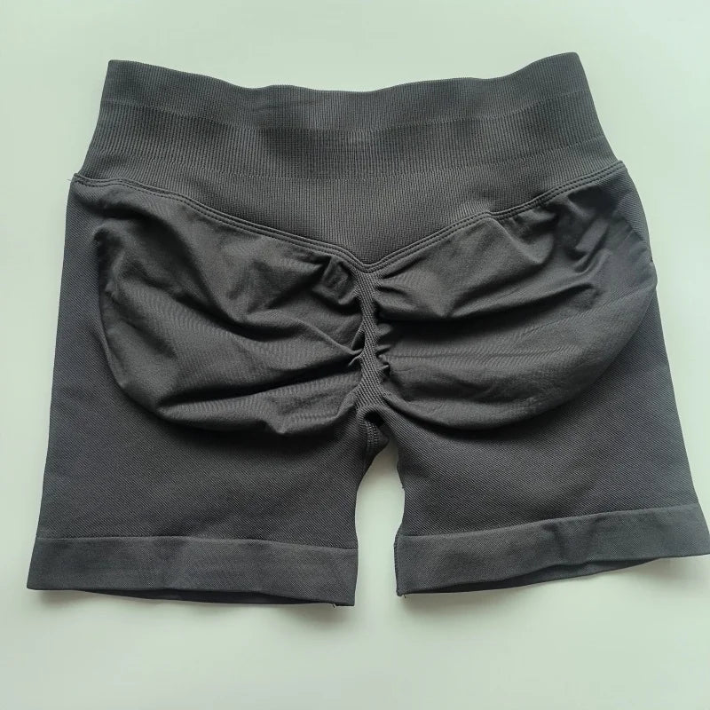 No Logo Shorts Low Ribbed Band Yoga Shorts Seamless Scrunch Bum Workout Gym Shorts Booty Stretch Running Shorts Fitness Clothes