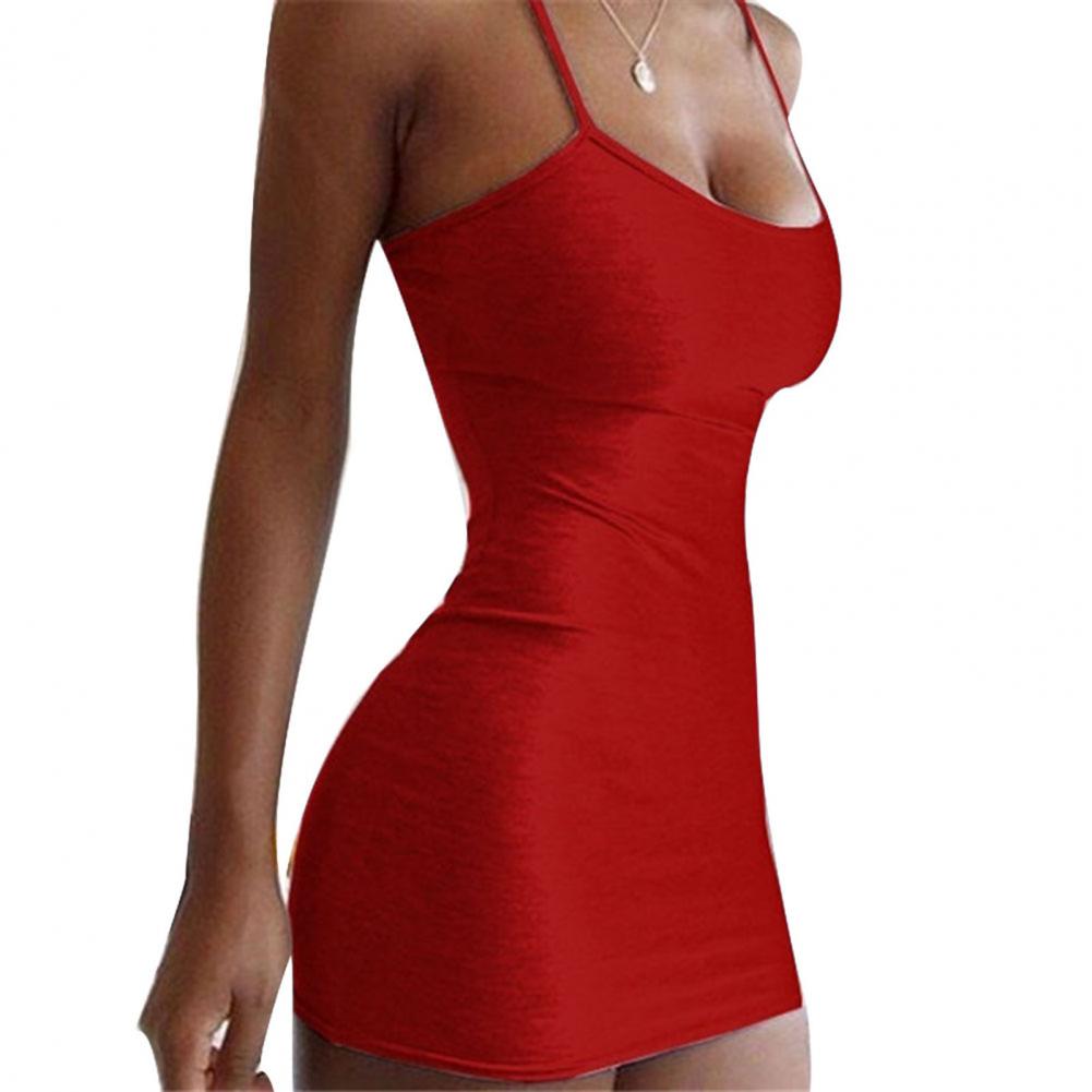 Durable Suspender Dress Skin-friendly Easy Cleaning Fashion Sheath Dress  Nylon Dress for Anniversary